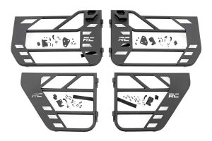 Jeep Wrangler Tubular Doors - Front and Rear - Rough Country - Rough Country Steel Tube Doors - Black - '18-'23